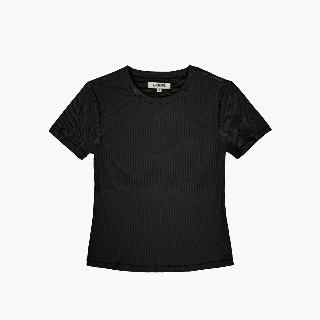 Womens Rib S/S Bra Top